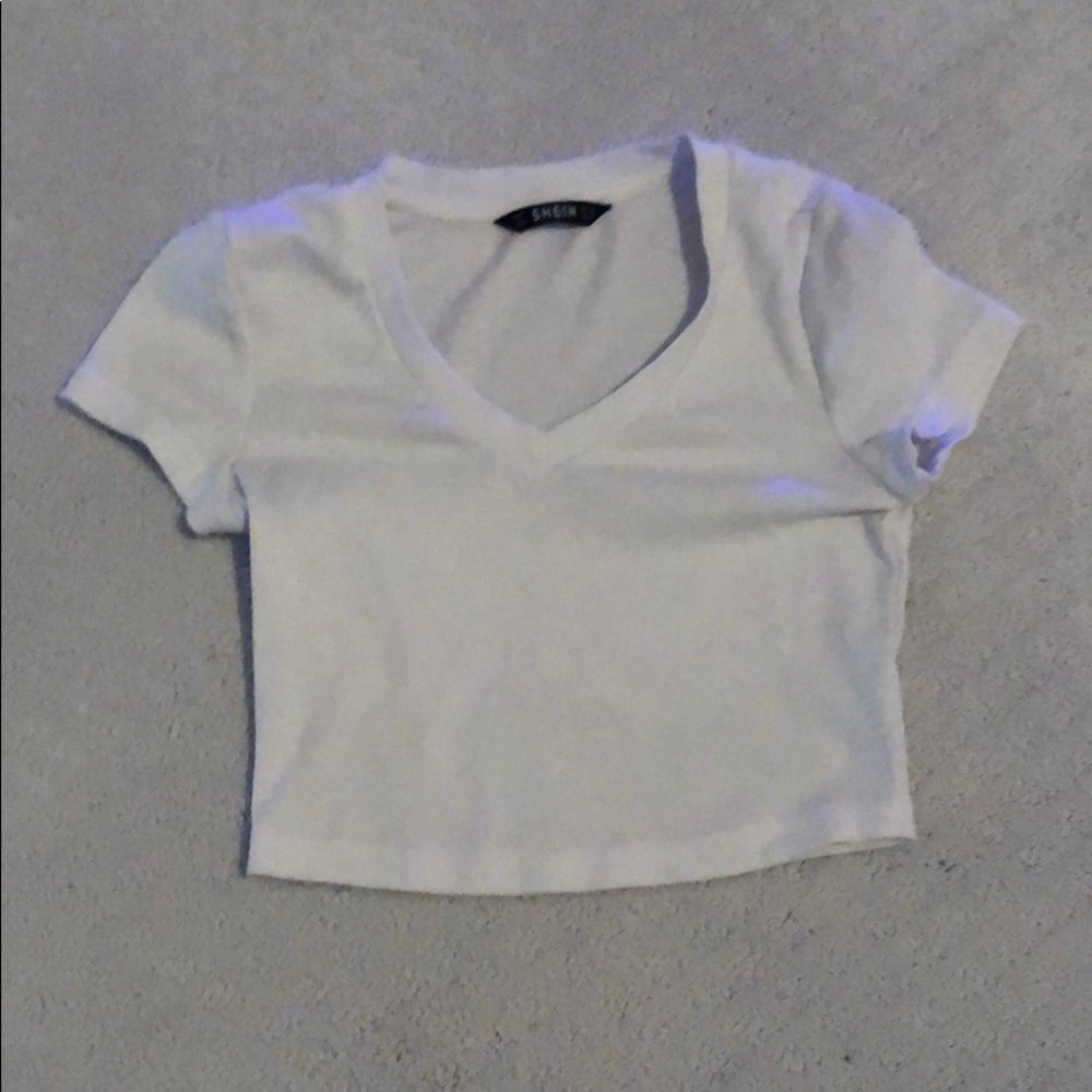 Shein white cropped top. size-XS